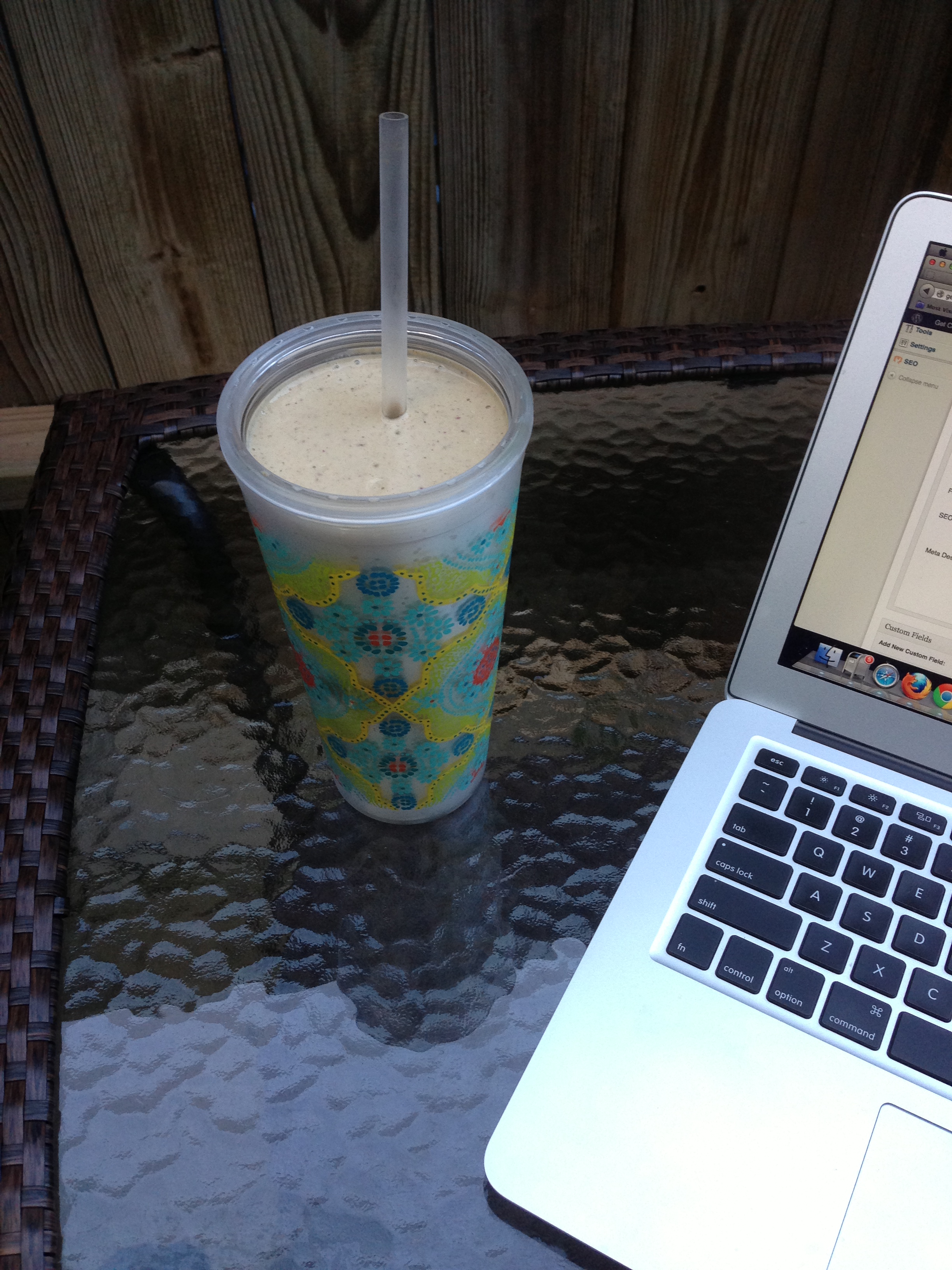 Smoothie and Laptop