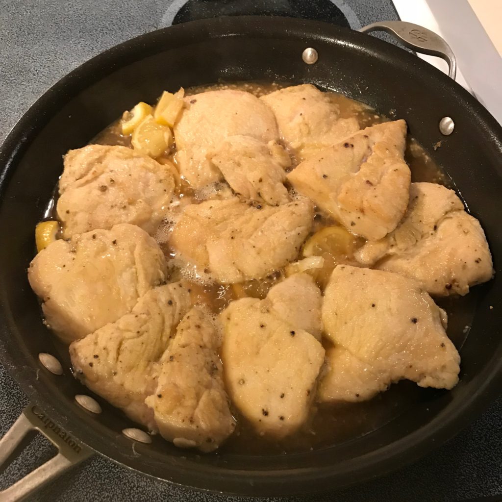 Photo of chicken and sauce simmering