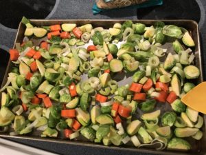 Photo of chopped veggies in pan